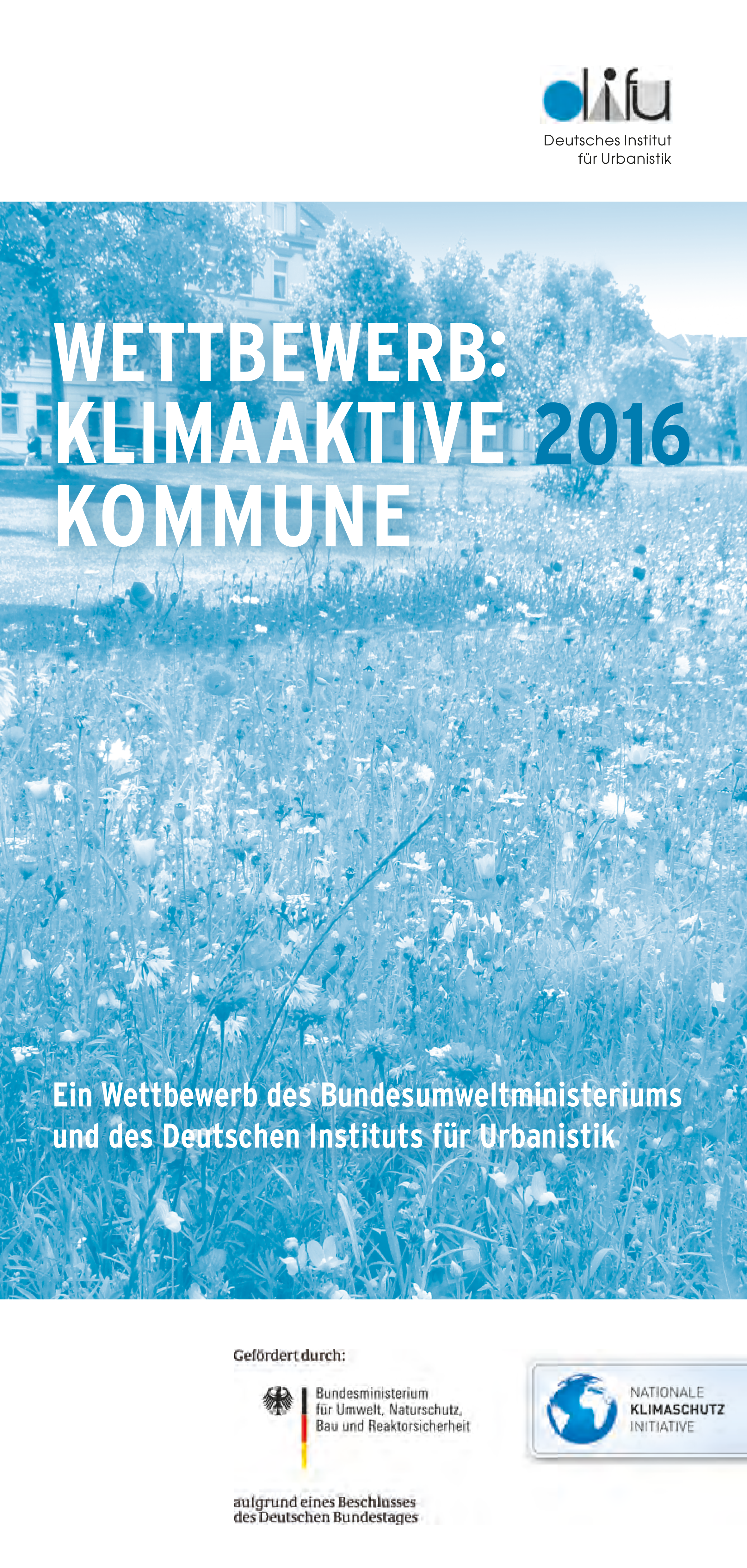 Deckblatt des Flyers zum Wettbewerb „Klimaaktive Kommune 2016“